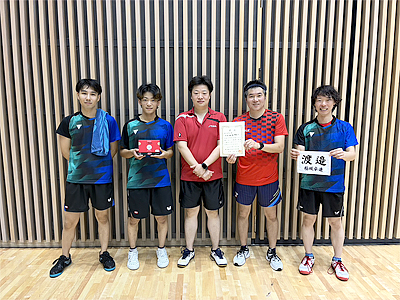 東京都市町村卓球連盟「市町村上期リーグ戦」にて、稲城卓連Aが5部全勝優勝！4部昇格決定です！